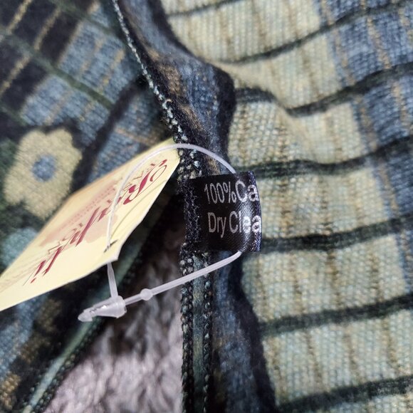 NWT Rapti 100% Cashmere Moss Green Paisley Floral Infinity Scarf - Picture 4 of 7